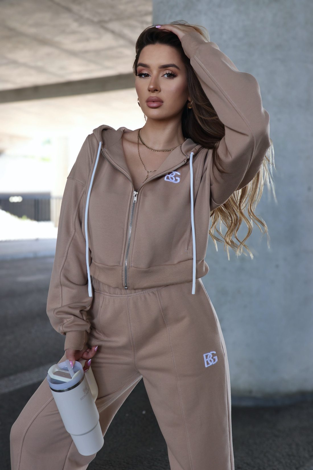 BLUZA DAMSKA BG WHITE - BEŻ