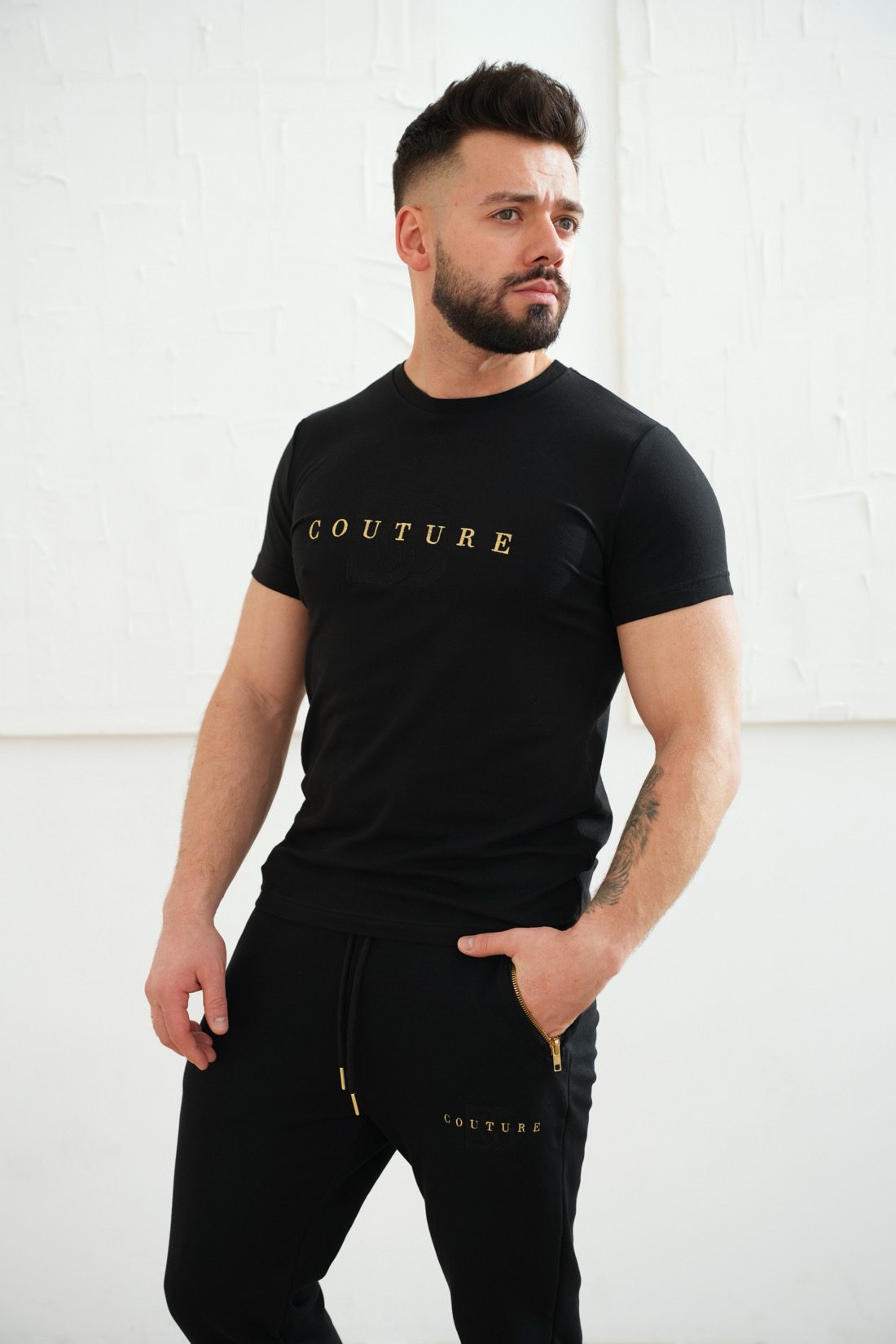 T-SHIRT MĘSKI BG FITO - CZARNY