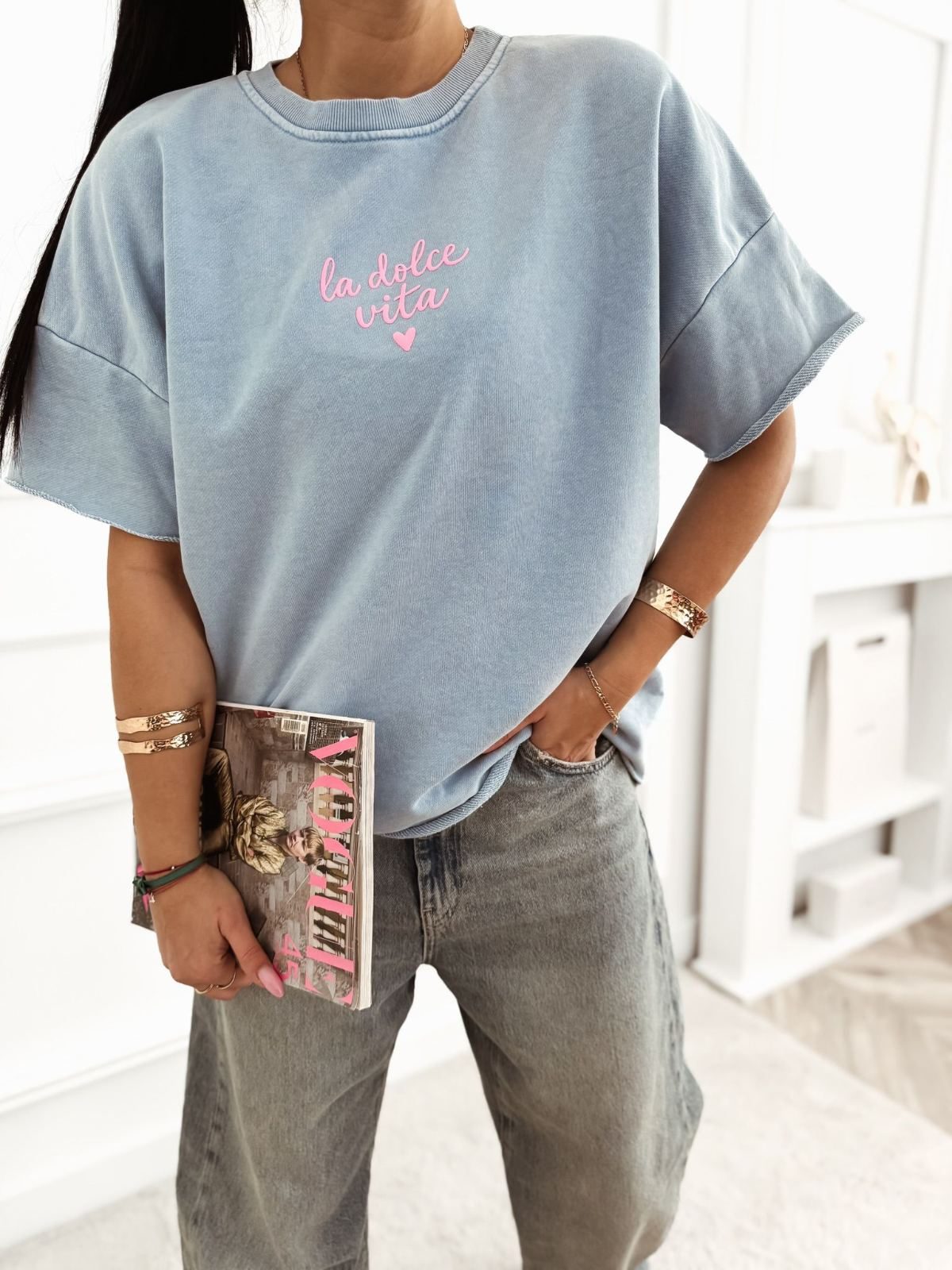 T-SHIRT - LA DOLCE VITA - NIEBIESKI